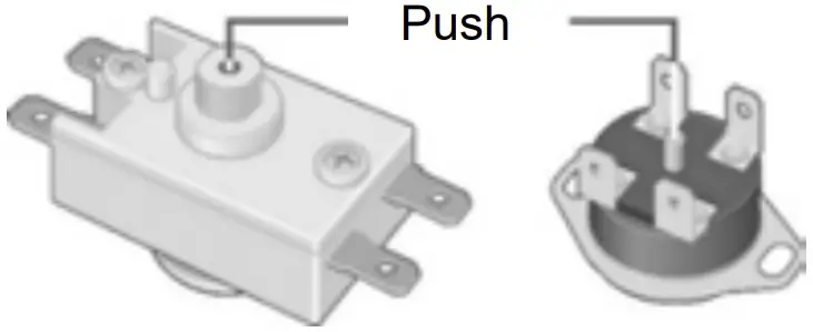 Thermal switch button layout