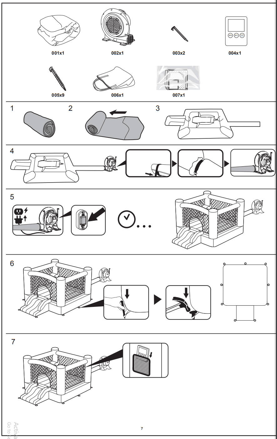 Bestway 53401E Brave the Bull Indoor Outdoor Backyard Inflatable Kids Bouncer House and Slide - Fig5