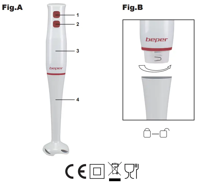 beper P102FRU003 Hand Blender -