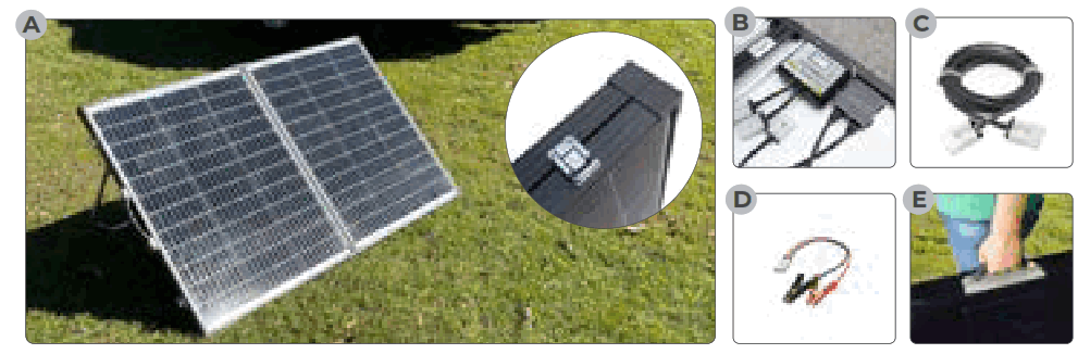 KT SOLAR KT70710 120W 12V Portable Folding Solar Kit - 1
