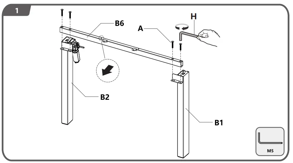 LACOO T-HAD12222-ZJZ White Wood Electric Standing Desk - fig 1
