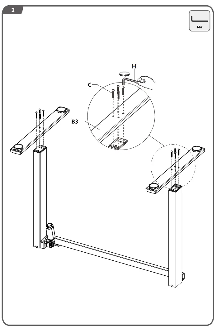 LACOO T-HAD12222-ZJZ White Wood Electric Standing Desk - fig 2