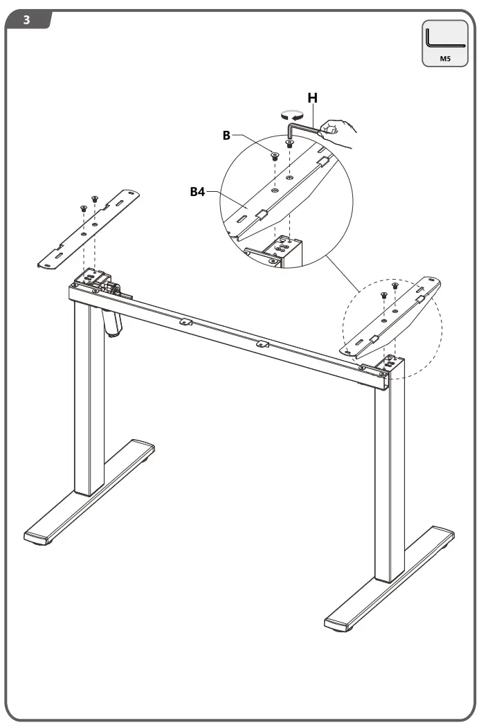 LACOO T-HAD12222-ZJZ White Wood Electric Standing Desk - fig 3