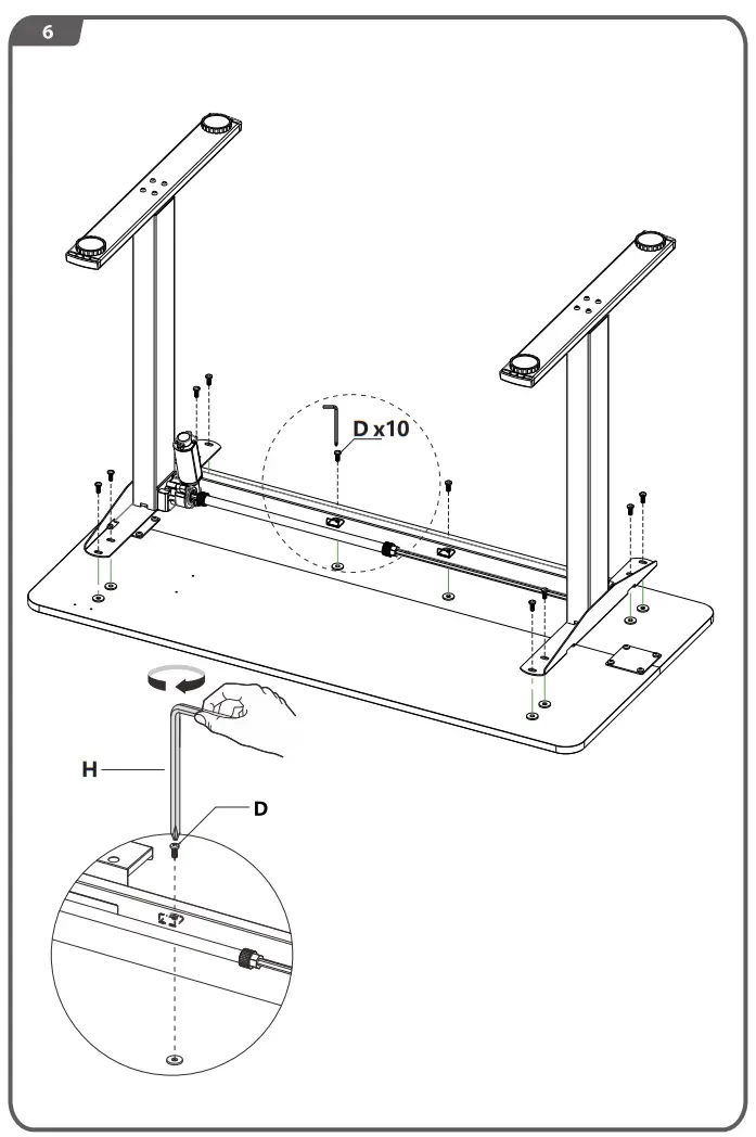 LACOO T-HAD12222-ZJZ White Wood Electric Standing Desk - fig 6