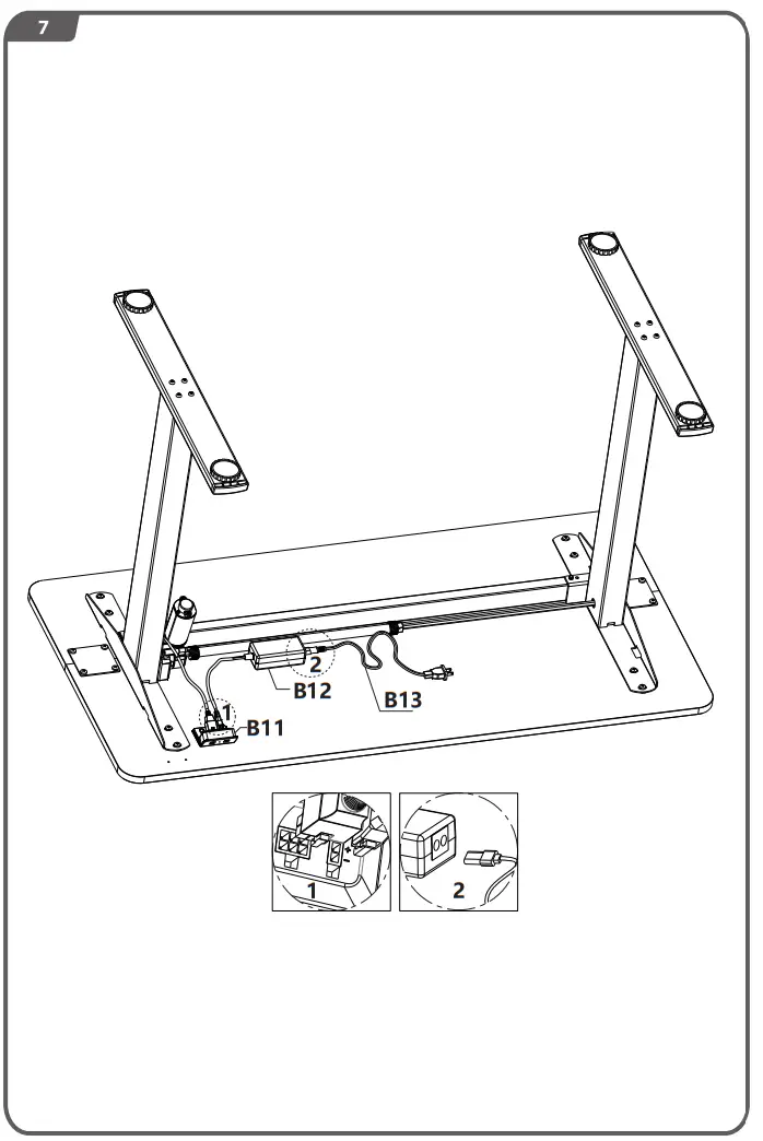 LACOO T-HAD12222-ZJZ White Wood Electric Standing Desk - fig 7