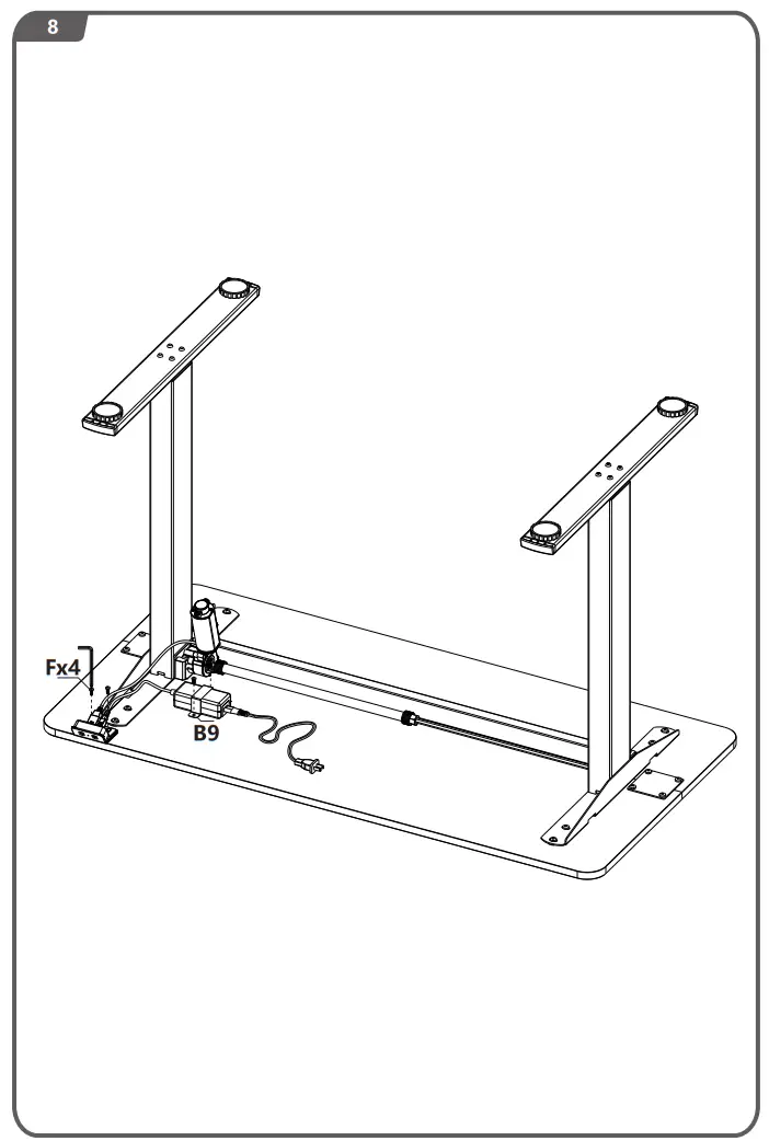 LACOO T-HAD12222-ZJZ White Wood Electric Standing Desk - fig 7