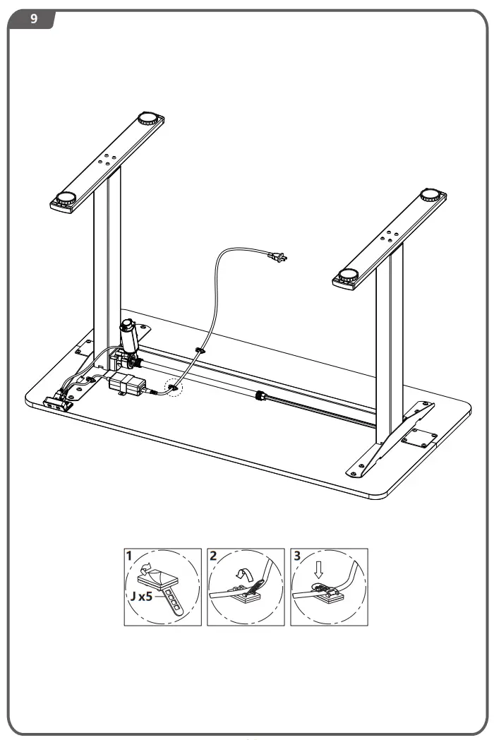 LACOO T-HAD12222-ZJZ White Wood Electric Standing Desk - fig 8
