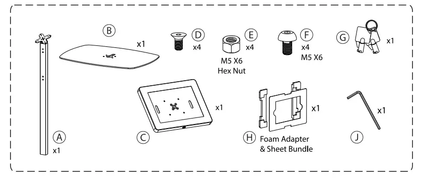 CTA-PAD-CHKSB-Thin-Premium-Floor-Stand-with-Small-Paragon-Security-Enclosure-Instruction-FIG-1