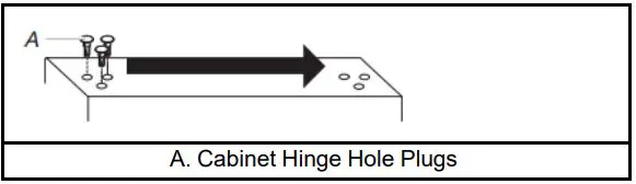 Whirlpool W11507956A 20.5 Cu. Ft. Top Freezer Refrigerator Owner's Manual - Remove cabinet hinge hole plugs