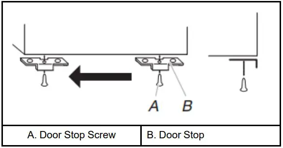 Whirlpool W11507956A 20.5 Cu. Ft. Top Freezer Refrigerator Owner's Manual - Remove door stop