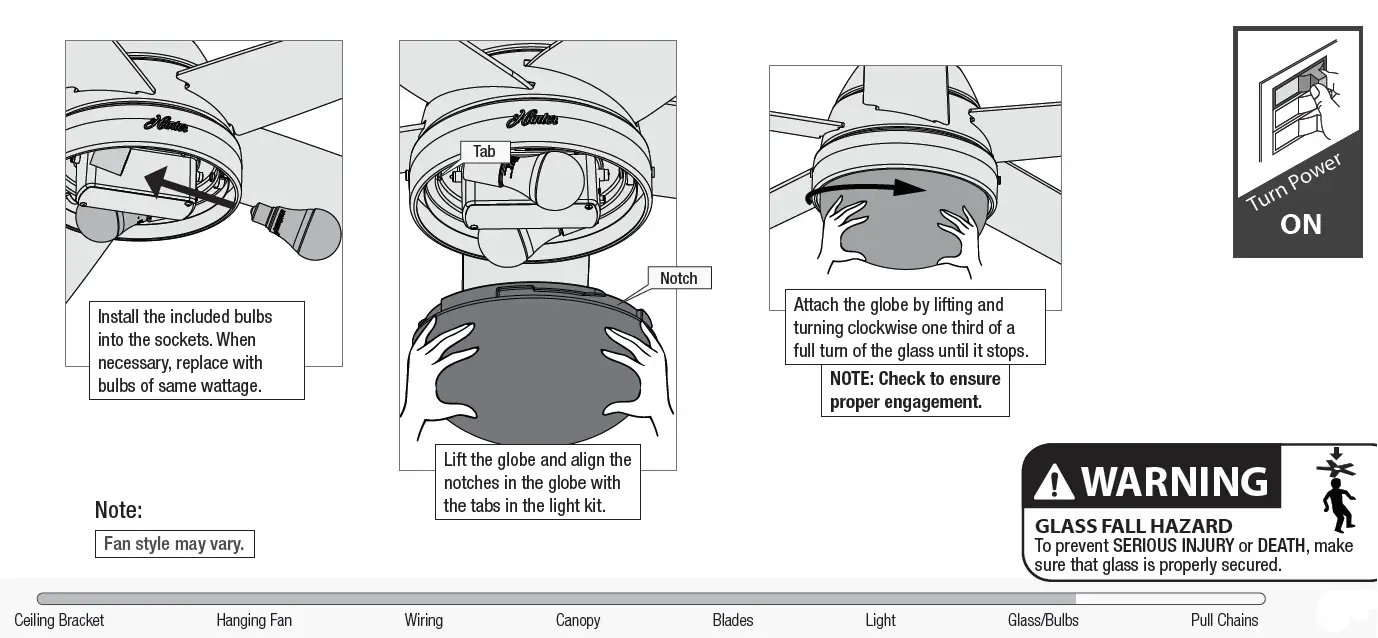 Hunter Alexander 44 Inch Indoor Flush Mount Ceiling Fan 11