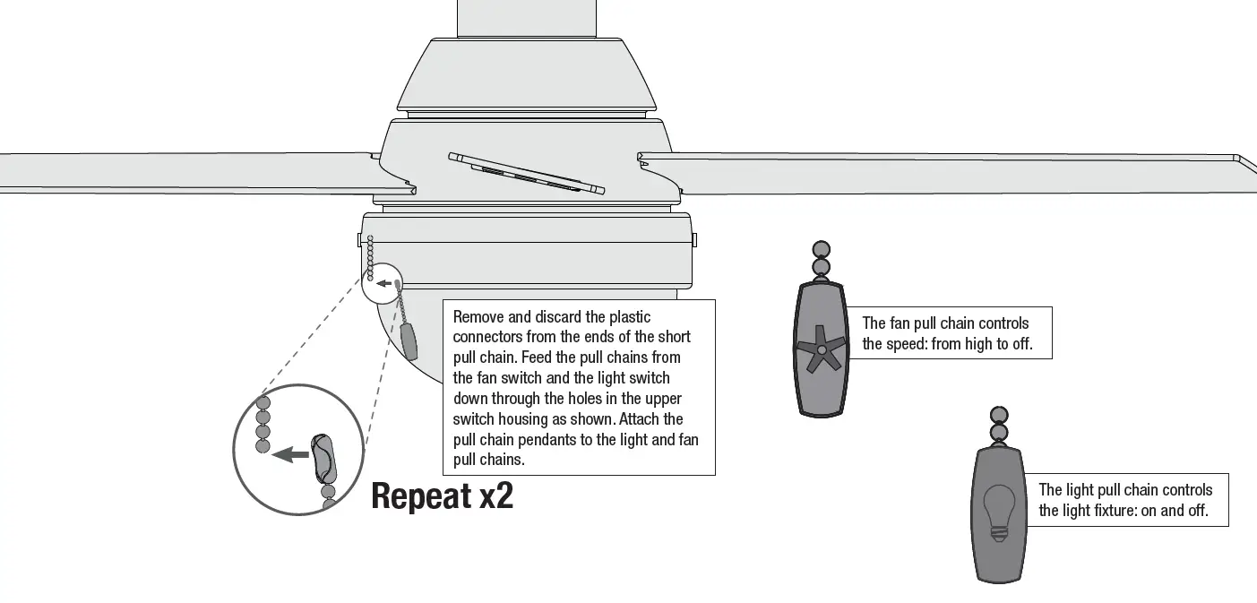 Hunter Alexander 44 Inch Indoor Flush Mount Ceiling Fan 12