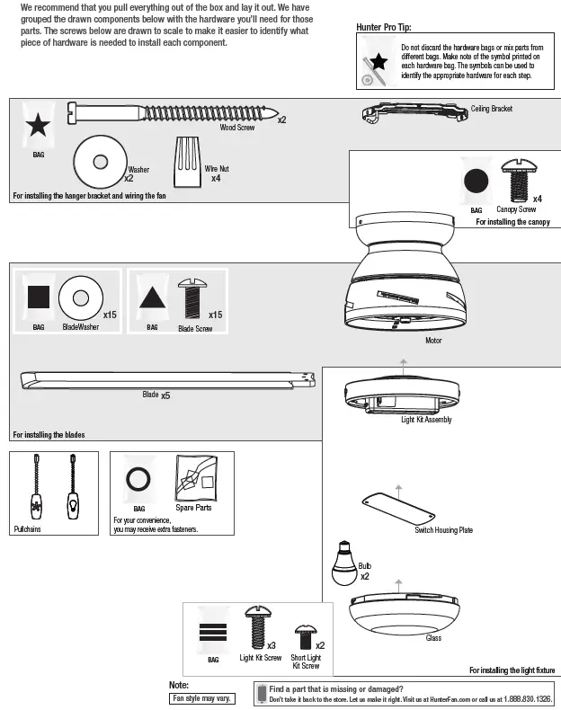 Hunter Alexander 44 Inch Indoor Flush Mount Ceiling Fan 2