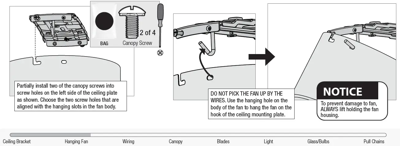 Hunter Alexander 44 Inch Indoor Flush Mount Ceiling Fan 5