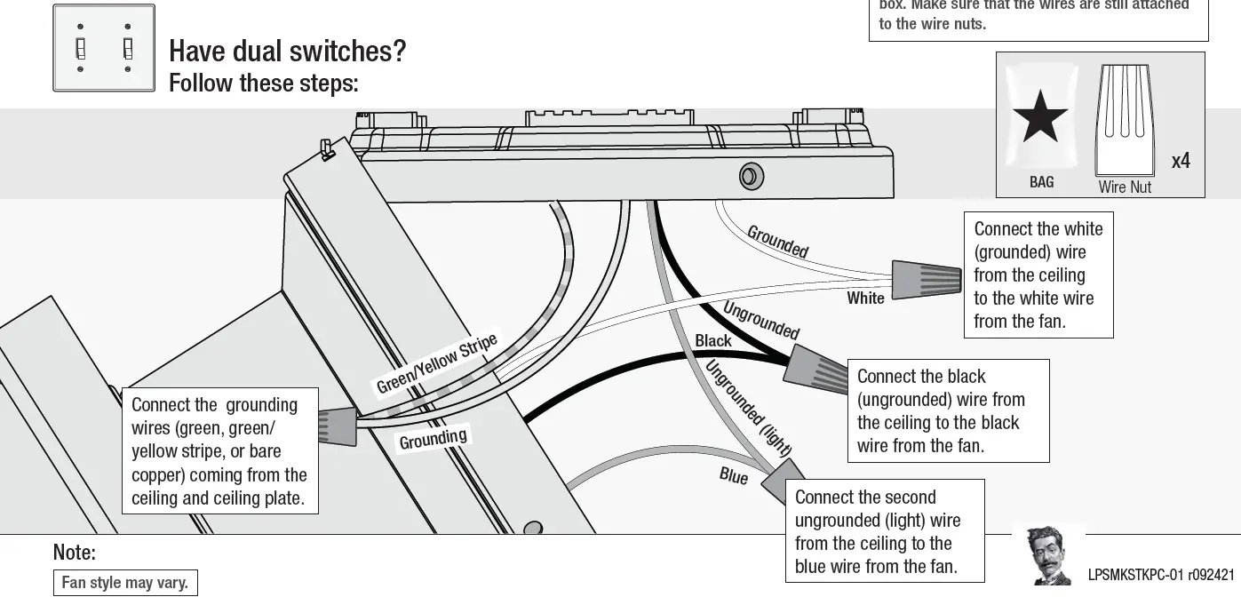 Hunter Alexander 44 Inch Indoor Flush Mount Ceiling Fan 7