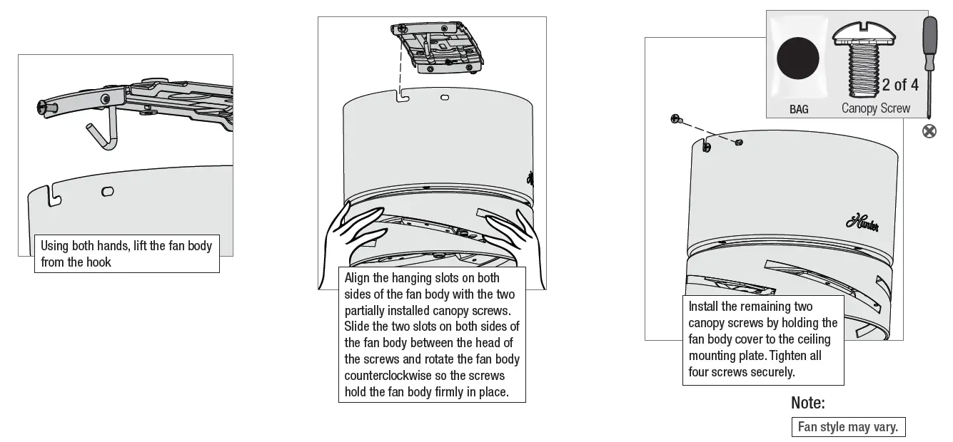 Hunter Alexander 44 Inch Indoor Flush Mount Ceiling Fan 8