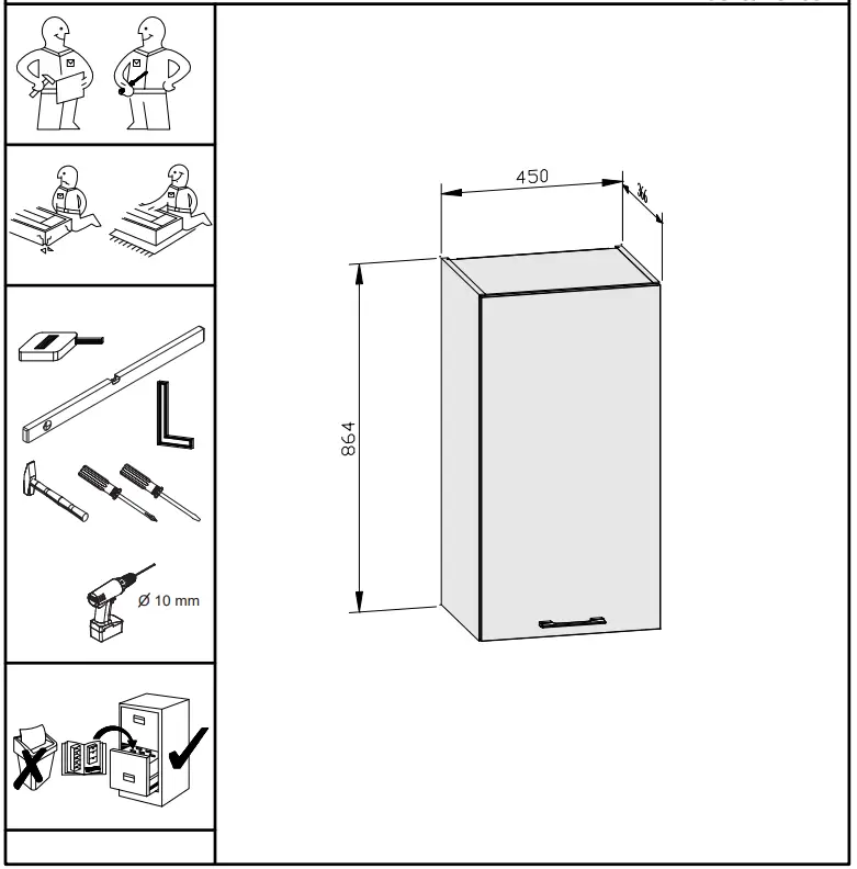 WASHTOWER WSHS45-87 Wall Cabinet - fig 1