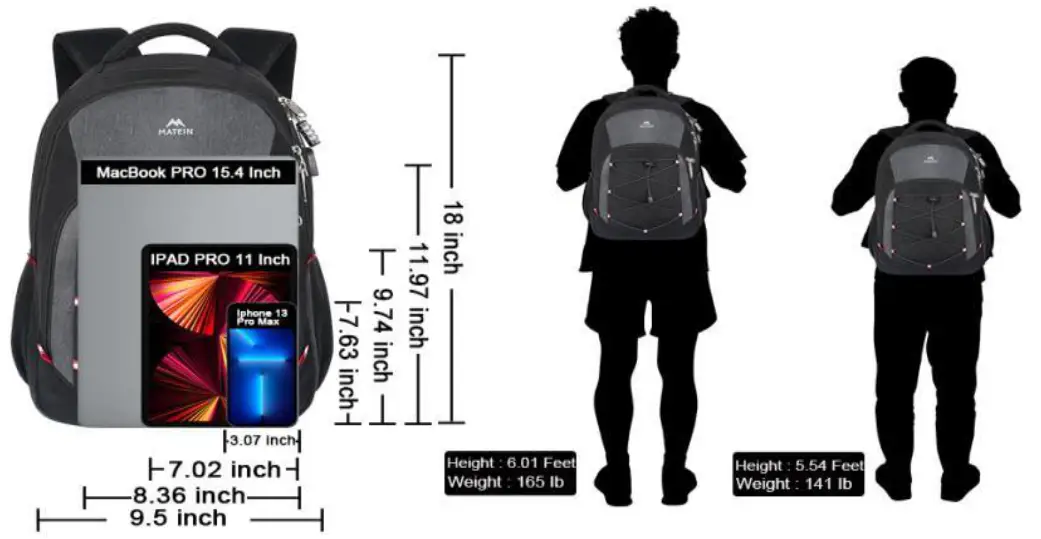 MATEIN S06KMGM7TO Laptop Backpack - Fig