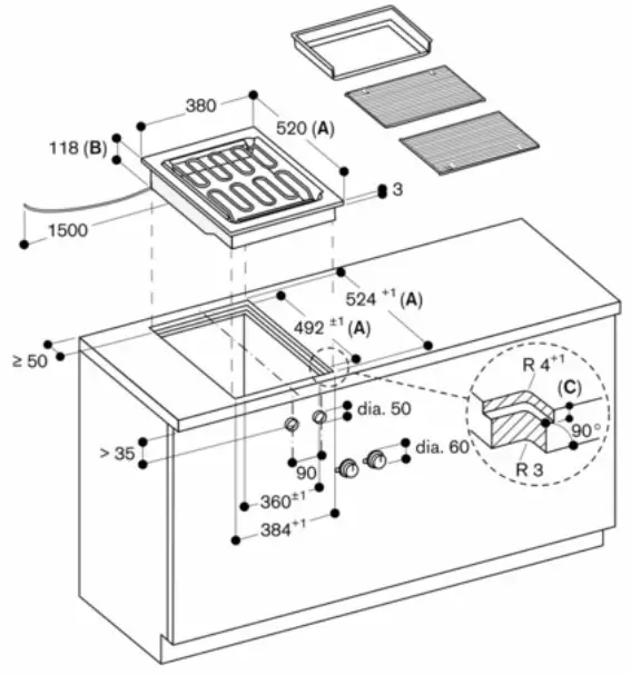 GAGGENAU VR414111 400 Series Vario Electric Grill - Figure 1
