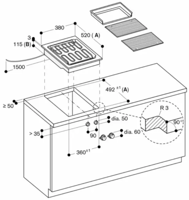 GAGGENAU VR414111 400 Series Vario Electric Grill - Figure 2