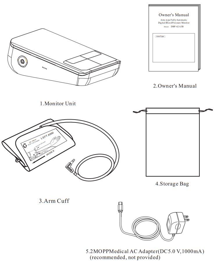 SEJOY DBP 62A3B Arm Type Fully Automatic Digital Blood Pressure Monitor - fig 3