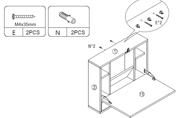JAXSUNNY-HG61Y1066-White-Wall-Mounted-Folding-Laptop-Table-18