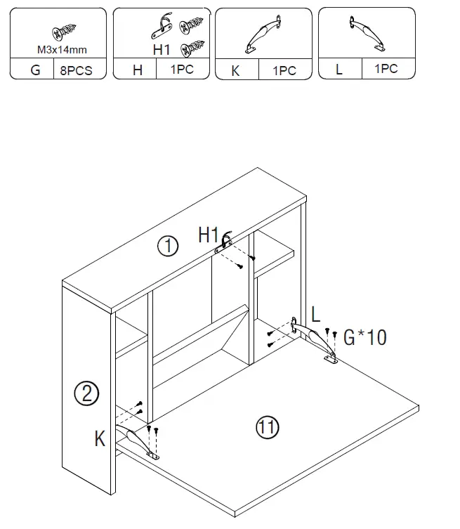 JAXSUNNY-HG61Y1066-White-Wall-Mounted-Folding-Laptop-Table-9