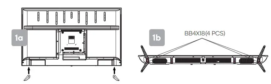 kogan KALED43JU8400VA 43 Inch 4K UHD HDR LED TV User Guide - Stand assembly