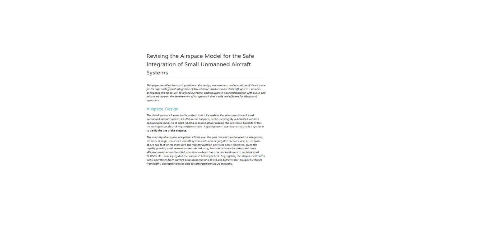 Revising The Airspace Model For The Safe Integration Of Small Unmanned Aircraft Systems Revising The Airspace Model For The Safe Integration Of Small Unmanned Aircraft Systems
