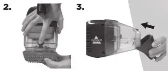 Bissell 33A1W Series Powerlifter Pet Corded Hand Vacuum - Cleaning with hard nozzle