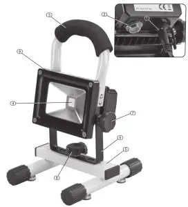 DRAPER RWL10LEDB 10W COB LED -- Rechargeable Work Lamp