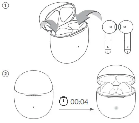 TCL TW20 MoveAudio S200 Wireless Earbuds User Manual - For the first time using, open, close and then open the charging case to complete the activation