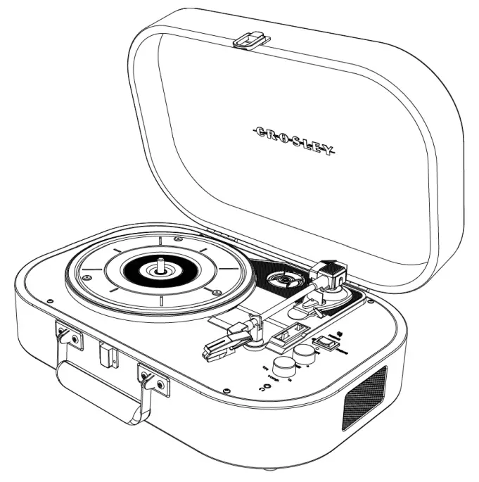 CROSLEY CR8009A GLC Discovery Vintage Bluetooth 3 Speed Belt Driven Suitcase Turntable