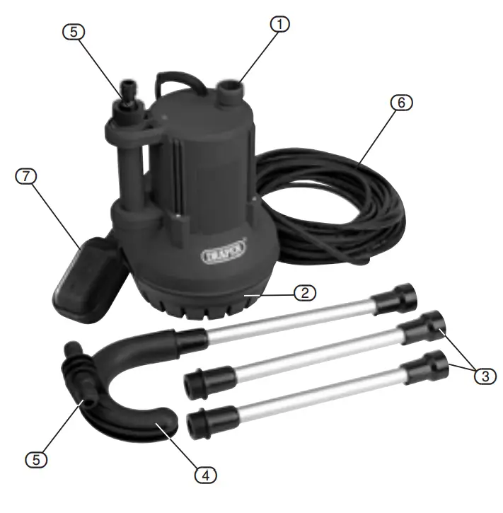 DRAPER WBP2A 350W Submersible Water Butt Pumps - TECHNICAL DESCRIPTION
