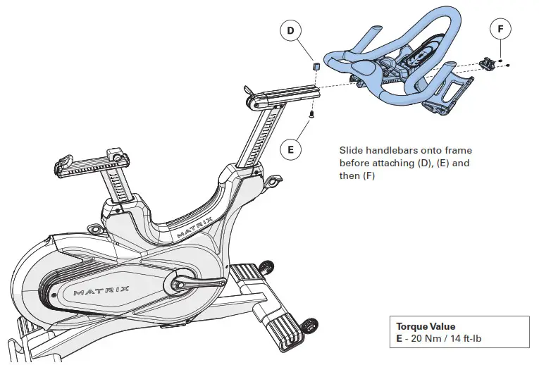MATRIX PSEB0083 CXC Training Cycle- Slide handlebars