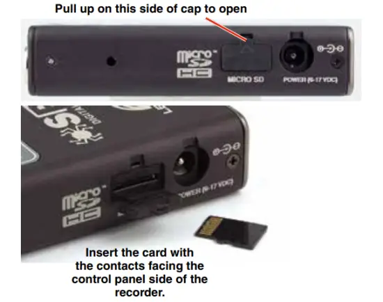 LECTROSONICS SPDR Stereo Portable Digital Recorder - Installing Card