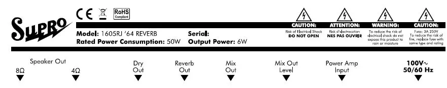 SuPRO 1605RJ 64 Reverb 5-Watt Tube Combo Amp Fig2
