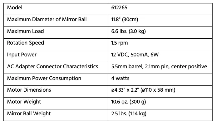 SPECIFICATIONS
