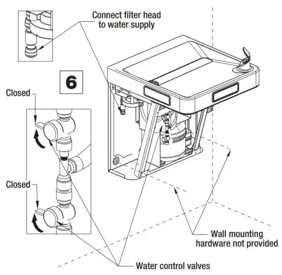 GLOBAL INDUSTRIAL 761217 Wall Mounted Filtered Water Cooler - Valve Control