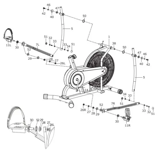 COSTWAY SP37621BK Fan Exercise Bike - step 2