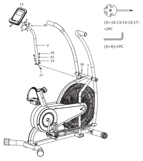 COSTWAY SP37621BK Fan Exercise Bike - step 4