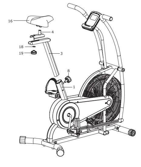 COSTWAY SP37621BK Fan Exercise Bike - step 5