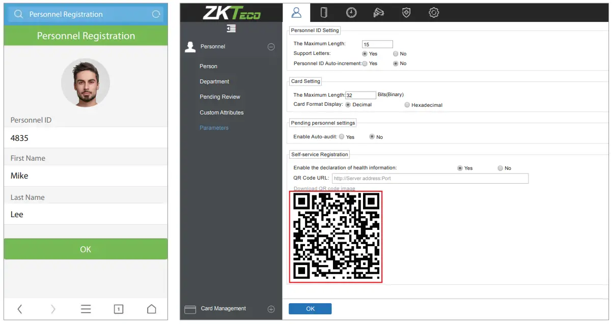 ZKTeco RevFace15 T1 Version - app 2