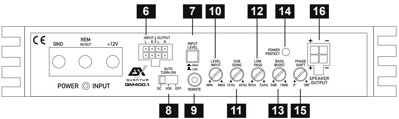 ESX QUANTUM QM400.1 Class D Mono Amplifier - fig4