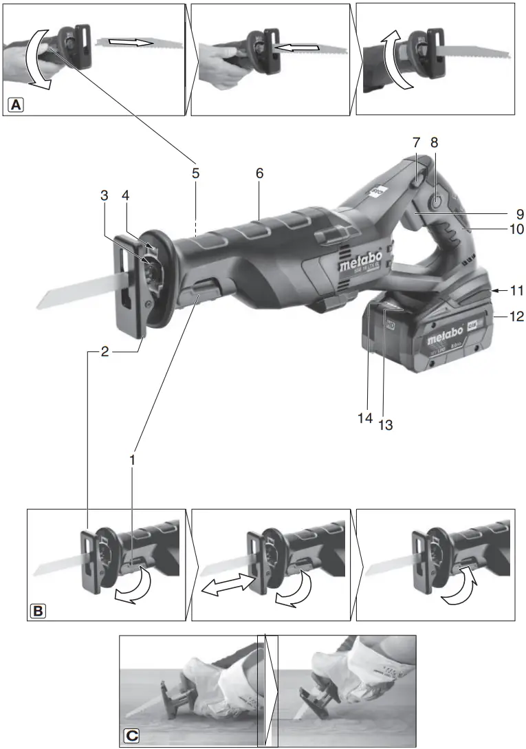 metabo SSE 18 LTX BL Cordless Sabre Saw - Overview