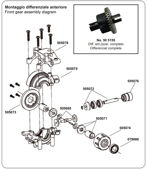 Front gear assembly diagram