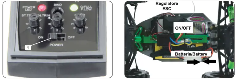 Put the battery into the battery holder in the vehicle