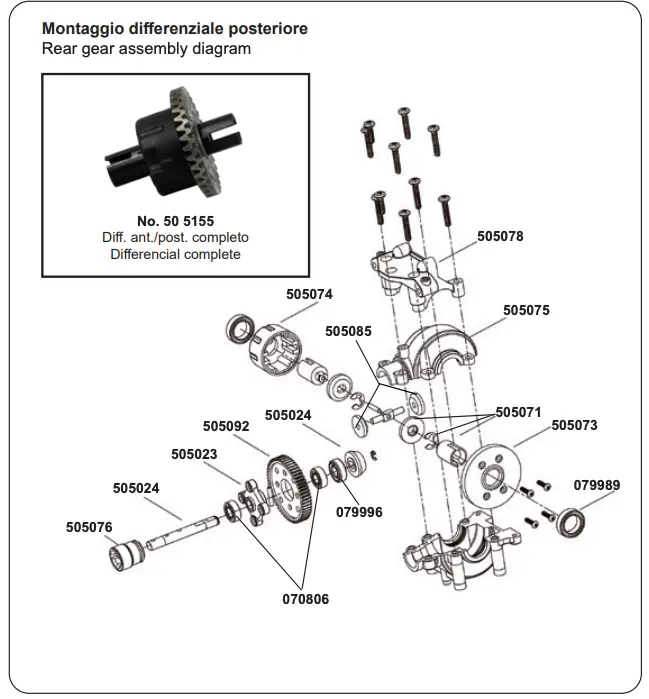 Rear gear assembly diagram