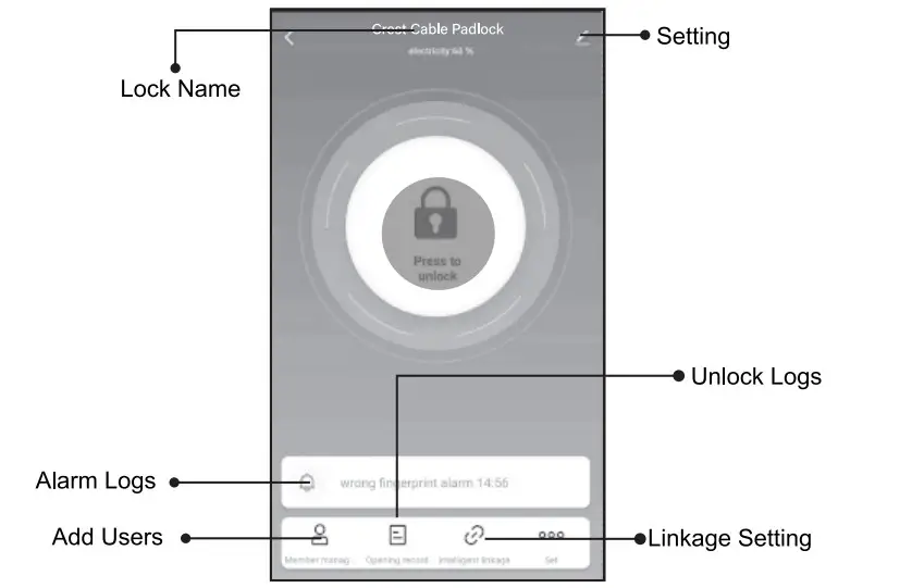 crest SHFCP Fingerprint Cable Padlock - Figure 3