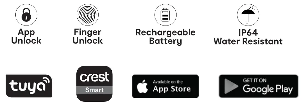 crest SHFCP Fingerprint Cable Padlock - icon 1